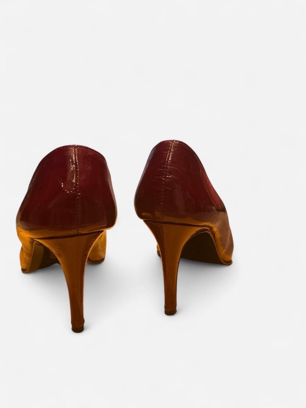 ZOLA Women’s Burgundy Leather Pointed-Toe Pumps with Floral Applique, size 10 - Picture 5 of 6